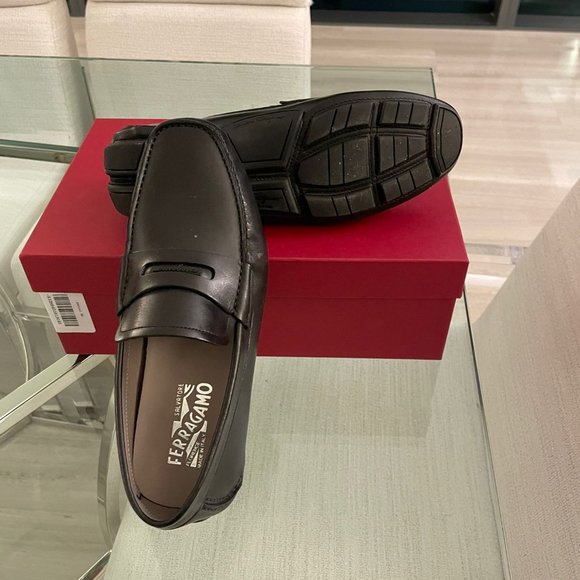 Newton Mens Ferragamo Black Loafers Size 8EE - Picture 5 of 7